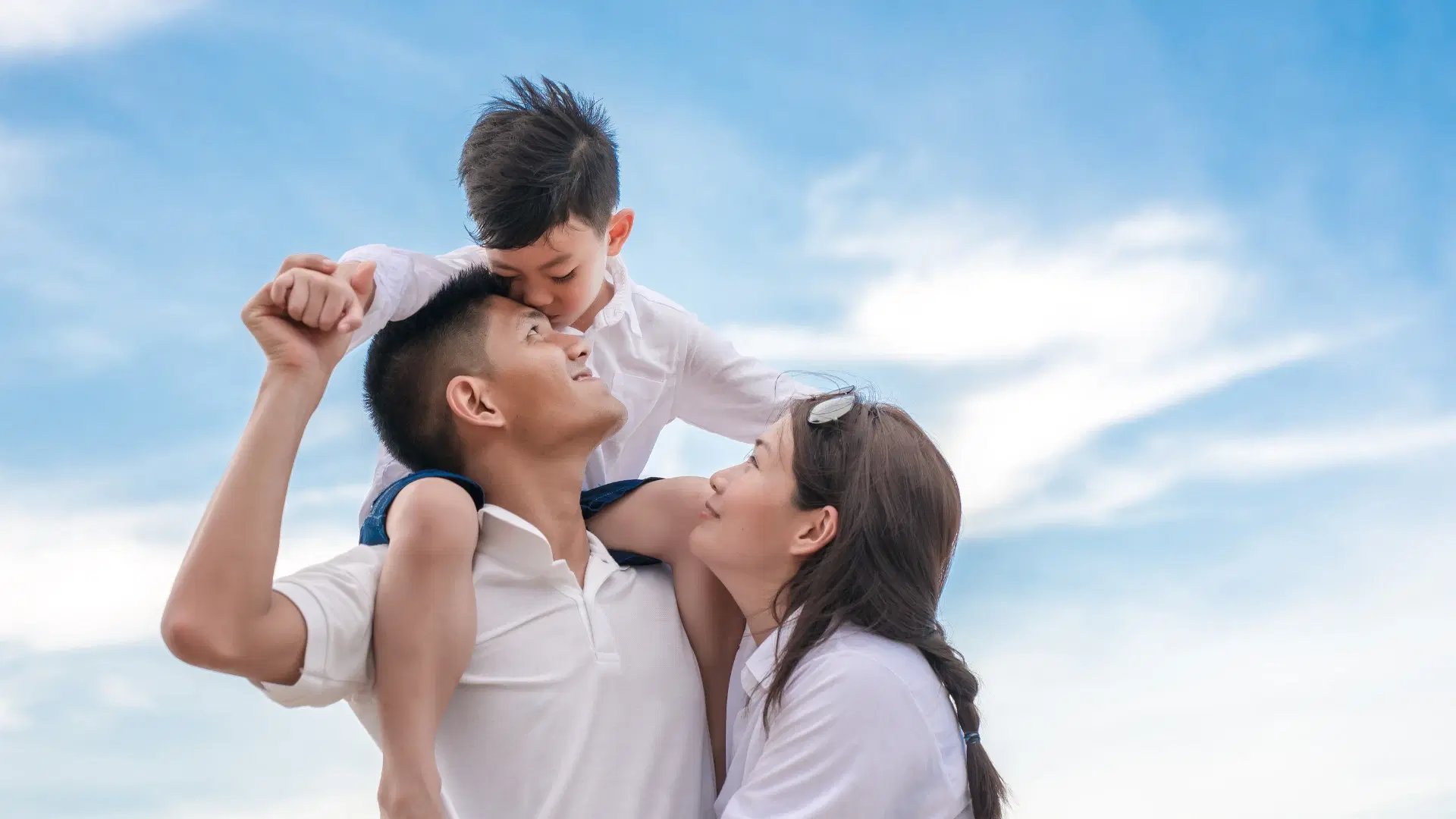 A family embracing